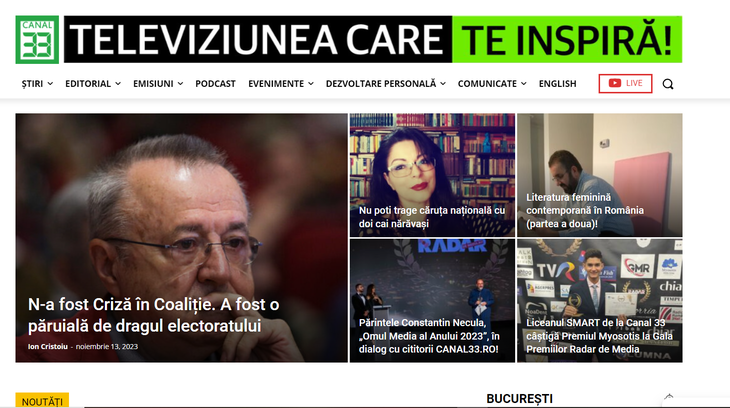 COMUNICAT. Ion Cristoiu se întoarce la editorialele care l-au consacrat şi scrie pentru noul site CANAL33.ro

