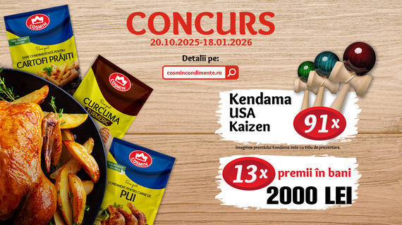 COMUNICAT. A început noua campanie promoţională cu premii COSMIN Condimente