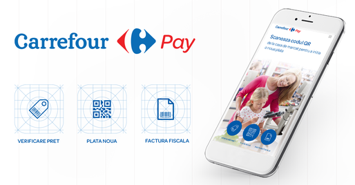 Carrefour a lansat propria aplicație pentru mobil CarrefourPay, prin care pot fi plătite cumpărăturile, verificate prețurile și emise facturi fiscale