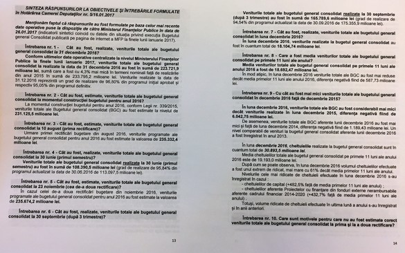 DOCUMENT Răspunsurile Curții de Conturi la întrebările lui Liviu Dragnea privind rectificările bugetare ale Guvernului Cioloș