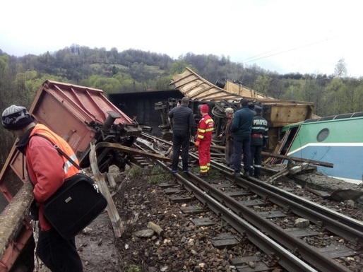 Un tren de marfă a deraiat între Petroșani și Simeria. Cei doi mecanici au murit.Traficul feroviar în zonă este blocat