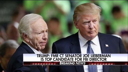 Joe Lieberman, favoritul lui Trump pentru postul de director FBI