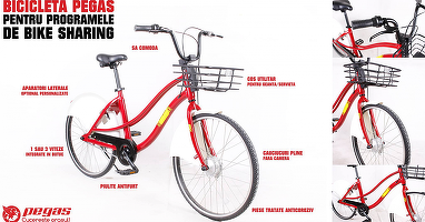 EXCLUSIV Pegas lansează serviciul de închiriere de biciclete, cu autoservire și "parcări" în diferite zone. Cât va costa o cursă de 30 minute