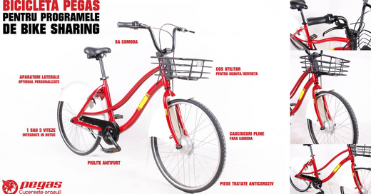 EXCLUSIV Pegas lansează serviciul de închiriere de biciclete, cu autoservire și "parcări" în diferite zone. Cât va costa o cursă de 30 minute