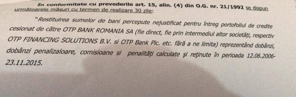 EXCLUSIV ANPC sancționează OTP Bank pentru întreg portofoliul de credite cesionate în Olanda și dispune restituirea dobânzilor încasate între 2006 și 2015. Paguba, peste 200 milioane de euro