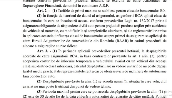 DOCUMENT CONFIRMARE Guvernul îngheață încă 6 luni tarifele RCA, doar ușor ajustate. Situație de criză. Calcul special de despăgubire la accident