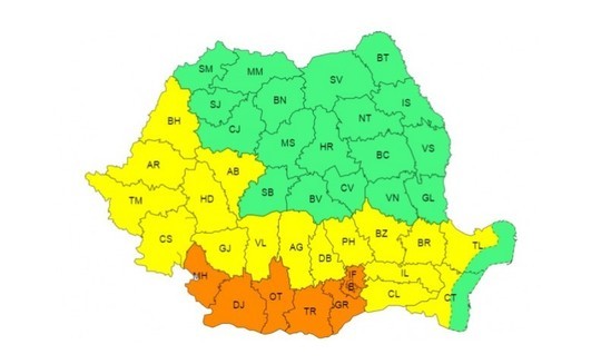 HARTĂ Valul de căldură se extinde sâmbătă și duminică. Bucureștiul rămâne sub cod portocaliu