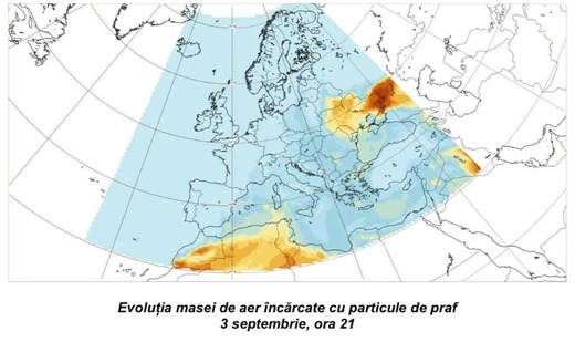 Un nou val de praf deșertic deasupra României