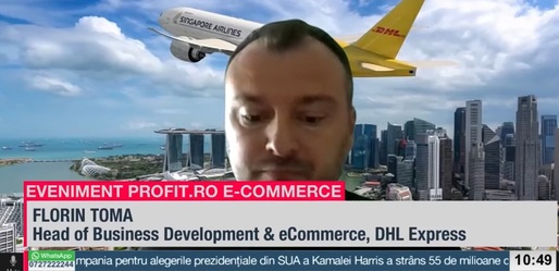 Conferința Profit E-commerce, Profit.ro - Florin Toma, DHL Express: Sellerii locali ar trebui să treacă online granița și să vândă la românii din diaspora. Piața locală e limitată la 10 milioane de clienți. În Europa sunt 500 milioane 