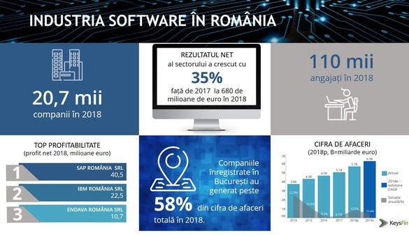 INFOGRAFIC Românii investesc aproape la fel de mult ca investitorii străini în piața locală de software. Top companii