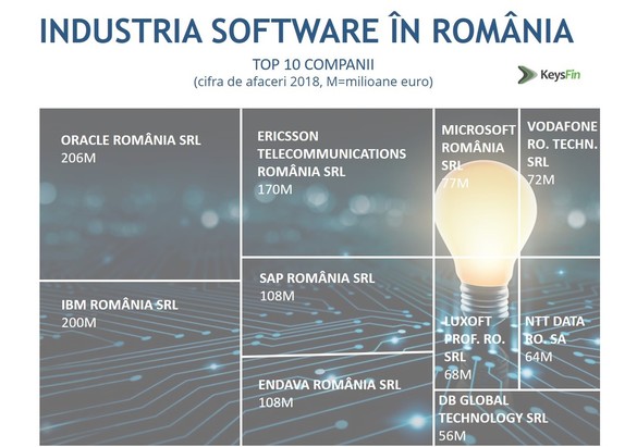 INFOGRAFIC Românii investesc aproape la fel de mult ca investitorii străini în piața locală de software. Top companii