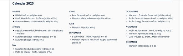 Profit.ro - Record de conferințe live inclusiv pe TV, cu idei care au generat schimbări de legi. Calendarul pe 2025