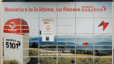 FOTO Sameday - Record național: A depășit, într-o cabană la mare înălțime, pragul de 5.100 easybox-uri 