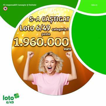FOTO ANUNȚ Marele premiu la Loto 6/49 a fost câștigat, cu un bilet de doar 17,50 lei