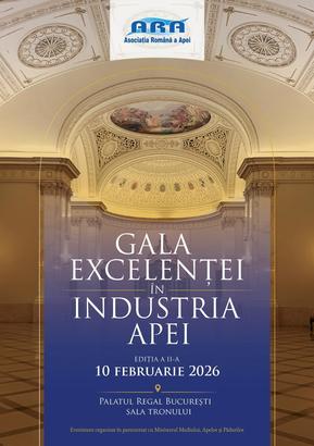 Gala Excelenței în Industria Apei, ediția a II-a, are loc pe 10 februarie 2026, la Palatul Regal din București
