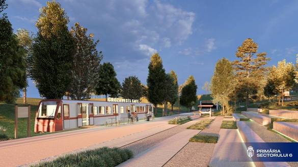 FOTO Start pentru un nou mare parc în București, cu vagon metrou și turn de belvedere