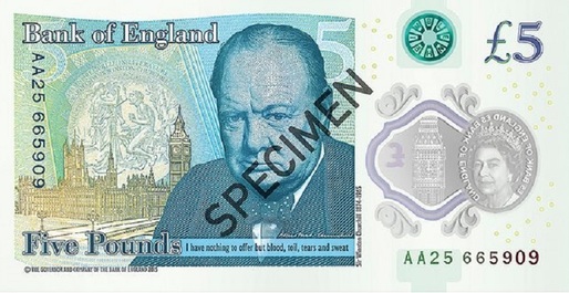 Marea Britanie a pus în circulație primele bancnote din plastic, de cinci lire sterline