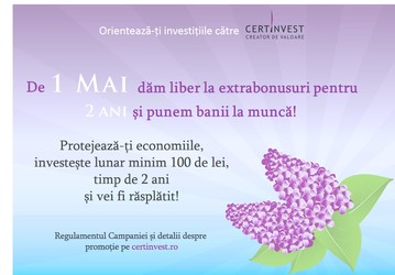 De 1 mai 2018, SAI Certinvest SA dă liber la extrabonusuri și pune banii la muncă… pentru 2 ani!