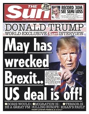 Trump avertizează că un Brexit "ușor" ar "ucide" un acord comercial între Marea Britanie și SUA, lira sterlină scade abrupt