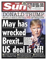 Trump avertizează că un Brexit "ușor" ar "ucide" un acord comercial între Marea Britanie și SUA, lira sterlină scade abrupt