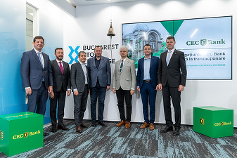 FOTO CEC Bank listează primele 2 emisiuni de obligațiuni la BVB, denominate în lei și euro, cu o valoare totală de peste 650 milioane lei
