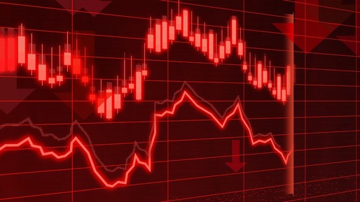GRAFIC Acțiunile americane încheie o lună volatilă pe roșu. Dow Jones coboară la cel mai redus nivel de la începutul anului