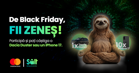 Salt Bank și Mastercard schimbă ritmul de Black Friday: 8 oferte și 11 premii pentru cei care aleg să fie zen