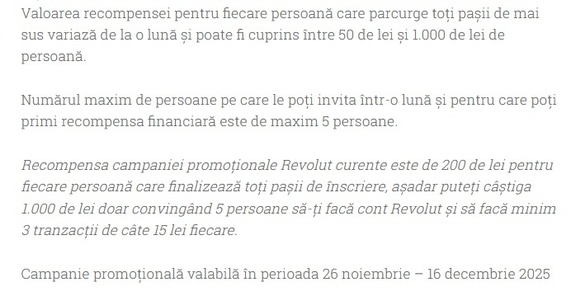 Revolut anunță în România recompense de până la 1.000 lei 