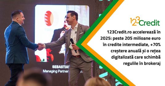 123Credit.ro accelerează în 2025: peste 205 milioane euro credite intermediate, +70% creștere anuală și o rețea digitalizată care schimbă regulile în brokeraj