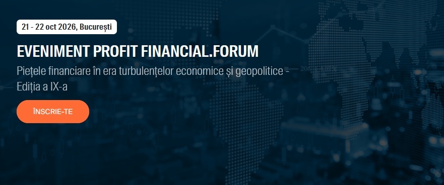 Profit Financial.forum, eveniment pe 2 zile. Impactul amenzii aplicate de Consiliul Concurenței băncilor participante la stabilirea ROBOR, Cum va continua digitalizarea asigurătorilor, Soluții alternative de finanțare pentru antreprenori și companii