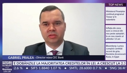 Videoconferința Profit.ro IMM - Gabriel Pralea, CEC Bank: Până la un sfert din IMM au acces la finanțare bancară. Vedem o creștere substanțială a finanțărilor de capital circulant, după creșterea costurilor logistice și a celor cu utilitățile
