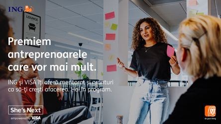 Femeile antreprenor pot aplica până pe 25 mai pentru a câștiga sesiuni de mentorat, coaching și granturi de 10.000 euro în programul She's Next