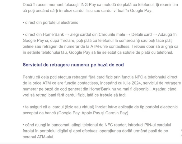 FOTO ING - Anunț pentru clienții din România: Fără ING Pay. Modificări de comisioane. Unele servicii dispar