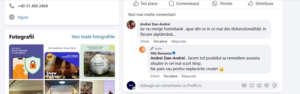 FOTO ING, probleme tehnice inclusiv cu aplicația HomeBank. Mesajul băncii