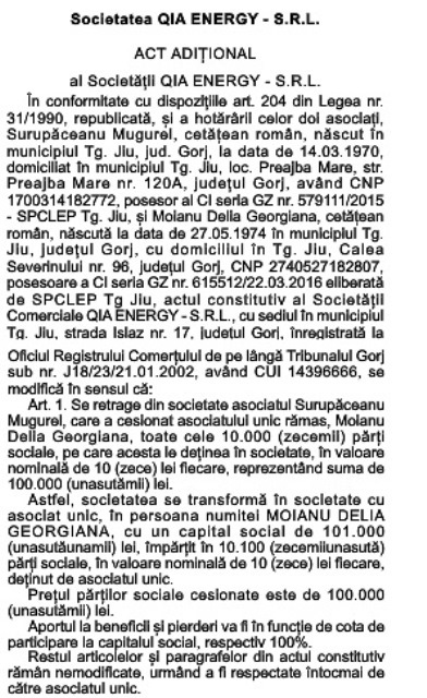 Fostul deputat și prefect PSD Surupăceanu, judecat pentru păgubirea Romsilva, și-a trecut traderul de energie pe numele surorii