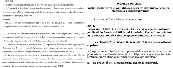 Stânga: forma în vigoare a Legii energiei. Dreapta: Modificările vizate de PSD