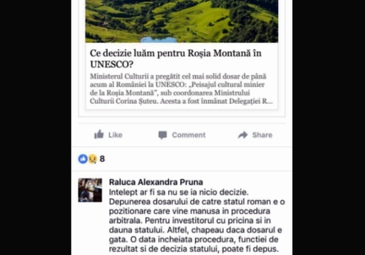 OFICIAL Roșia Montană și precedentul piramidelor egiptene. Demersul României de includere a zonei în patrimoniul UNESCO, argument cu care i se cer despăgubiri de 2% din PIB. Un "Like" dat pe Facebook, printre probele depuse de Gabriel Resources la dosarul arbitrajului de la Washington