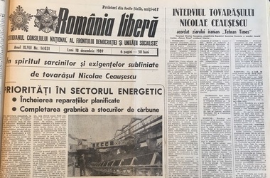 FOTO ARHIVĂ Pe cine dădea vina Ceaușescu prin presă pentru penuria de energie din 1989