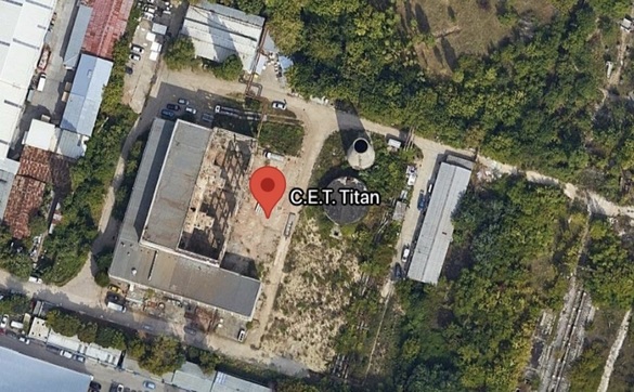 Amplasamentul fostei CET Titan din Str. Ion Sahighian nr. 4E, sector 3, București. Sursă foto: Google Earth