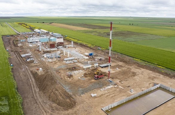 Amplasamentul lucrărilor la stația de tratare a gazelor din cadrul proiectului Midia al BSOG, începutul lunii iunie 2021. Sursă foto: contul Linkedin al companiei