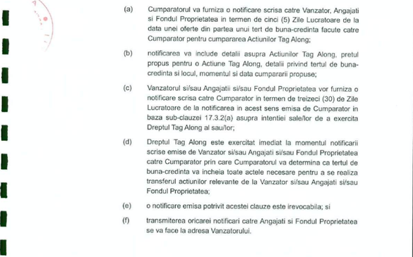 Extras din Contractul de privatizare a Electrica Muntenia Sud. Sursă: SAPE