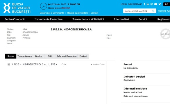 FOTO Hidroelectrica va intra la BVB cu simbolul de tranzacționare H2O, dacă IPO-ul se încheie cu succes