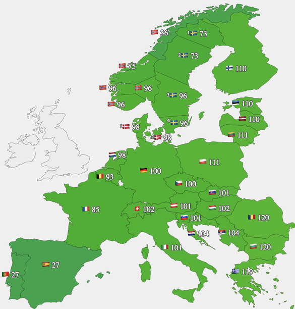 Prețurile energiei electrice furnizate miercuri din întreaga Europă (SURSA: EUENERGY.LIVE)