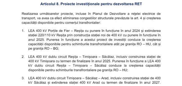 DOCUMENTE Transelectrica a primit din nou derogare de la normele UE privind capacitățile minime de import și export de energie pe granițele cu Ungaria și Bulgaria