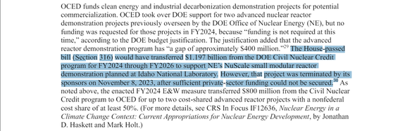 Sursă: Congressional Research Service, Energy and Water Development: FY2024 Appropriations