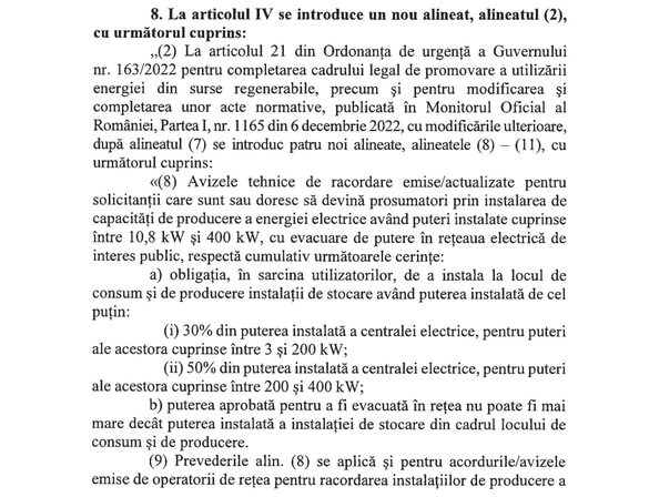 SURPRIZĂ DOCUMENT Nici actualii, nici viitorii prosumatori nu vor mai fi obligați să-și monteze sisteme de stocare a energiei. A fost promisă o lege nouă 