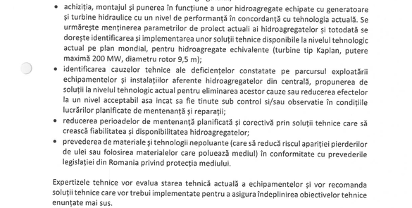 Extras din documentația de atribuire