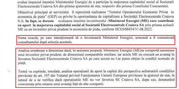 Extras din documentația de atribuire