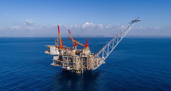 Platformă de extracție din blocul offshore Leviathan, din apele israeliene ale Mării Mediterane. Sursă foto: NewMed Energy