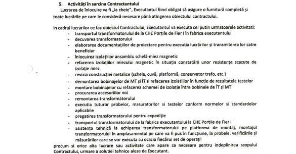 Extras din documentația de atribuire